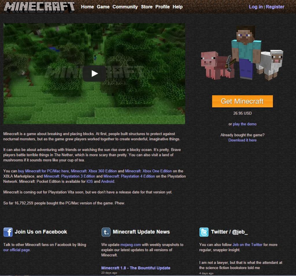 minecraft website