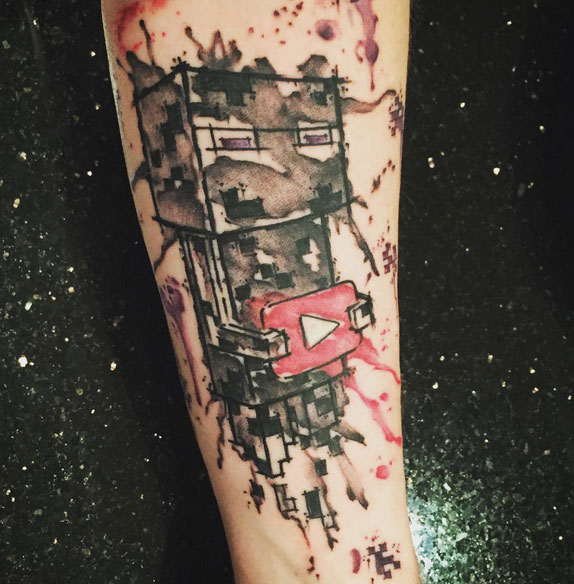 Dan's Minecraft tattoo via Instagram